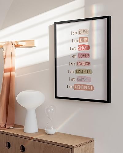 Miniatura 4 de HAUS AND HUES Arte de pared con citas inspiradoras, carteles motivacionales para aula, regalos de atención plena, afirmaciones de amor propio, Soy