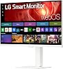 Monitor LG 27U730SA-W Smart 4K UHD (3840 x 2160) IPS de 27 pulgadas, HDR10, parlante integrado, Screen Share, Bluetooth, control remoto, HDMI, USB Tipo-C PD 65W, base con ajuste de inclinación, altura, giro y pivote, color blanco 3
