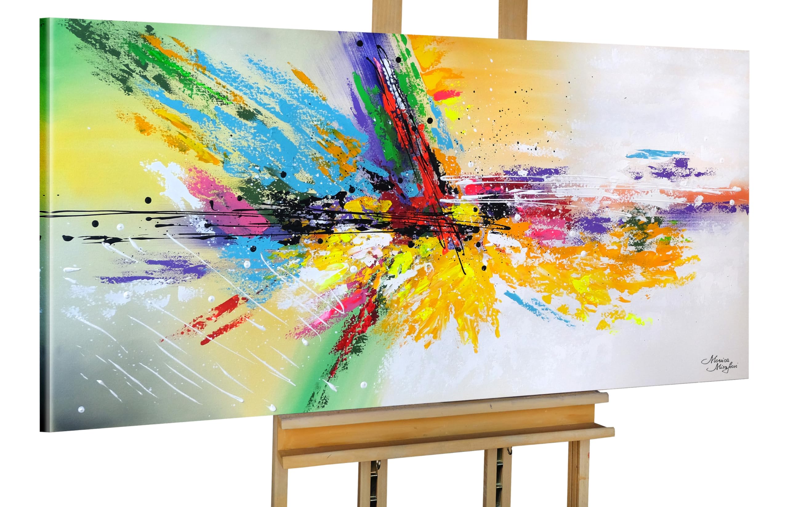 Monica Mirafiori I 140x70 cm I Tableau Peint à la Main I Modèles Tableau I Peintre Moderne I Tableaux Peintures I Toile sur Cadre en Bois