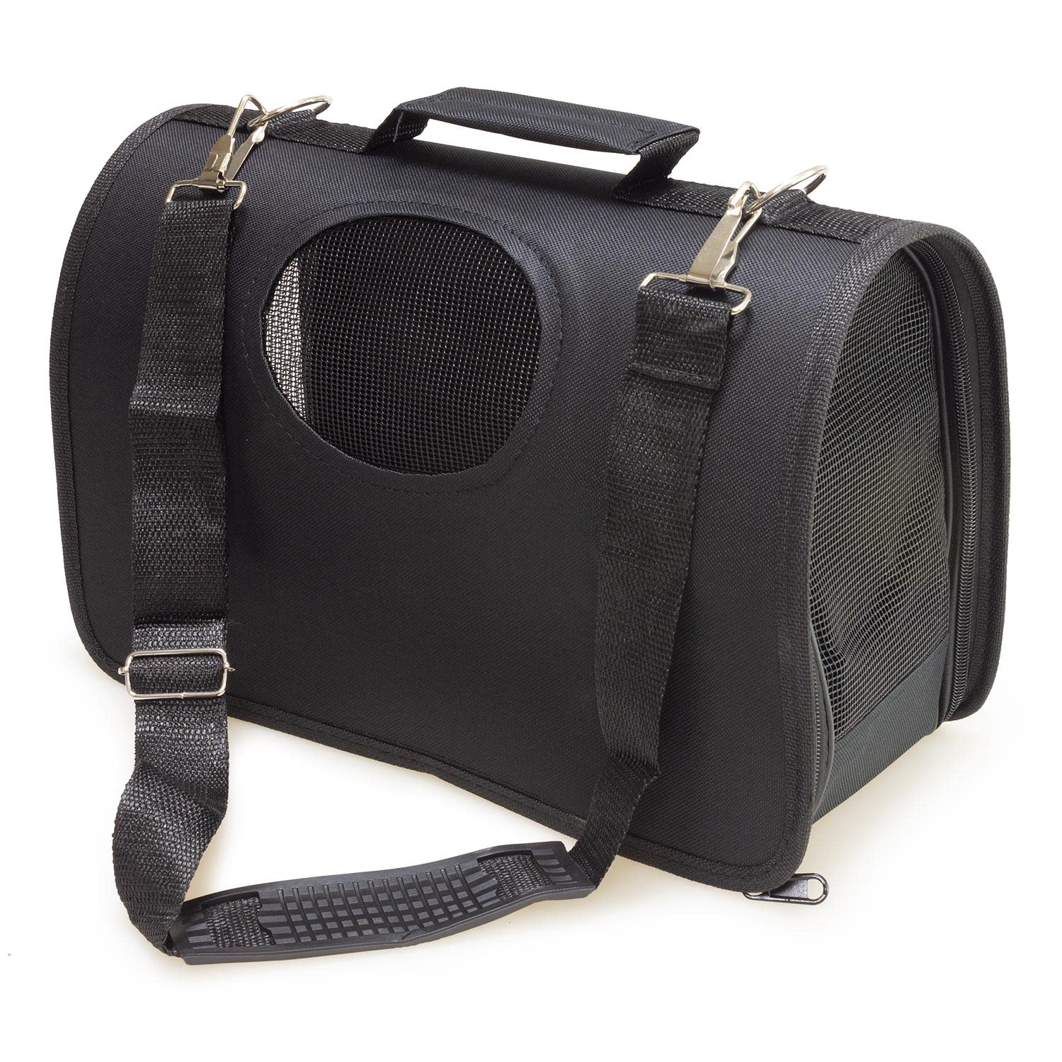 ARQUIVET Bolsa Transportín Negro para pequeñas Mascotas - Talla S: 37 x 23 x 14 cm - Perros Adultos, Cachorros, Gatos y Otros - Mochila con Rejilla de ventilación para Perros y Gatos