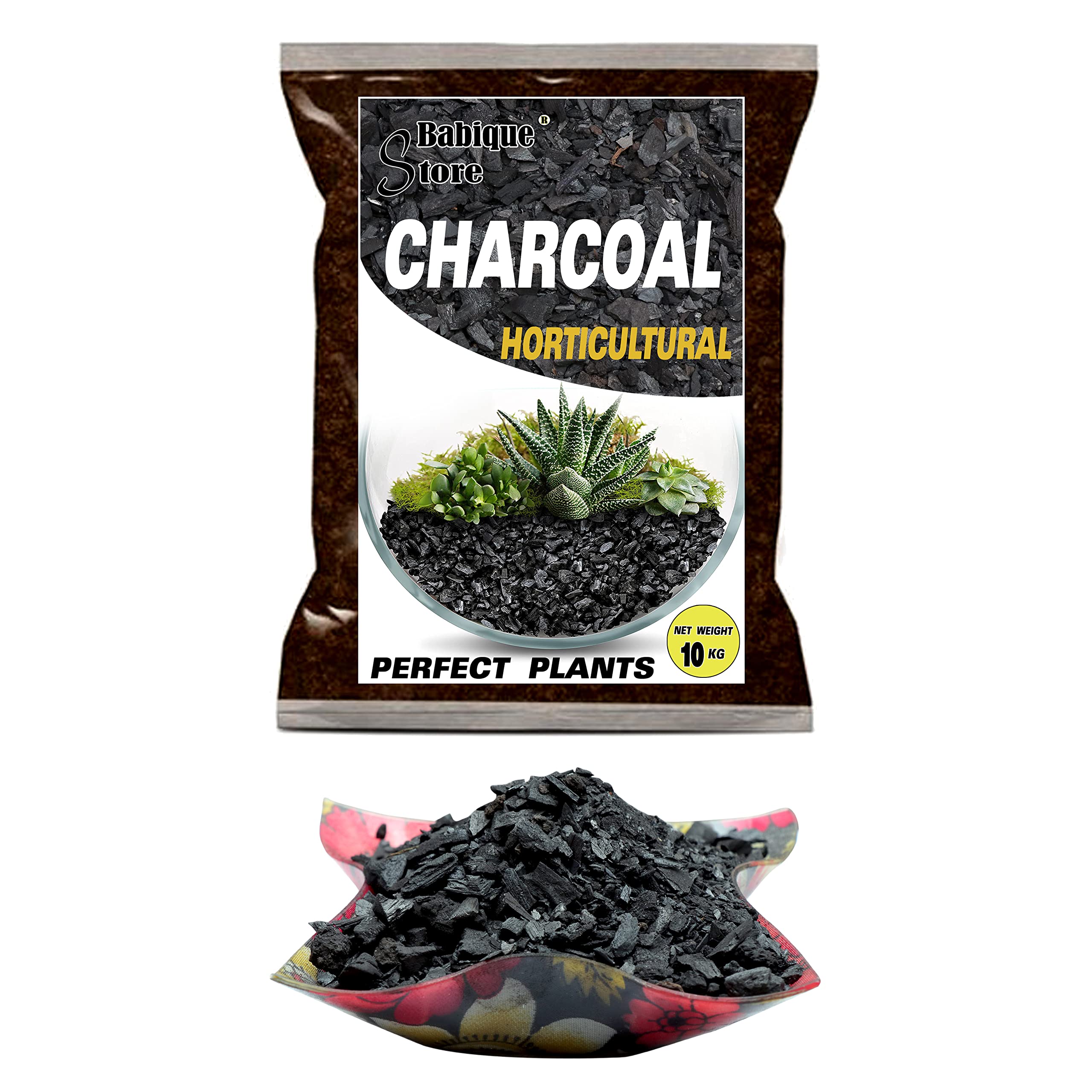Babique Wood Charcoal Activated Horticultural Plant Powder for Terrariums Succulents Cactus Orchid & Ornamental Plants Lush Vegetables, Flowers Garden |Best Growing Potting (10 Kg) (B09VMJT4R1) Amazon Price History, Amazon Price Tracker