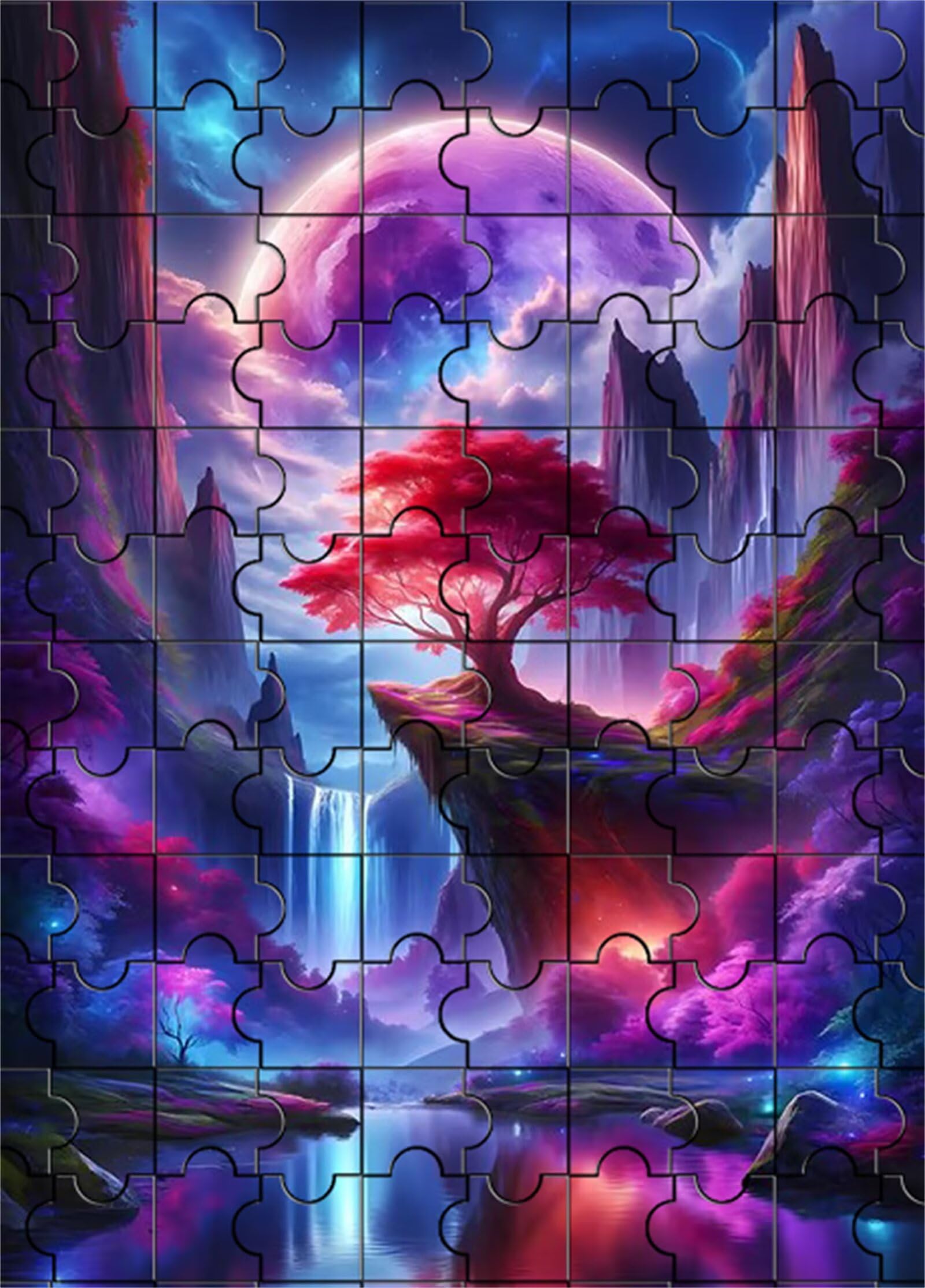 2000 Teile Puzzle Für Erwachsene,Canyon Wasserfall Baum DIY-Puzzle,Kreative Unterhaltung, Spaß, Klassisches Puzzles Familienspiele