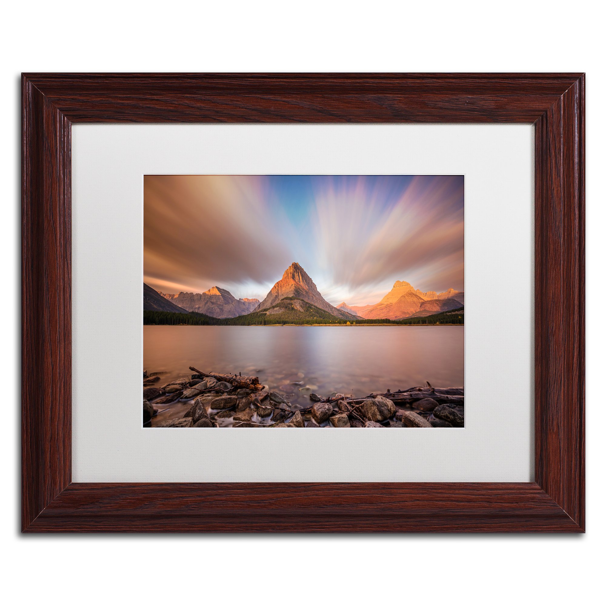 Mount Grinnell Sunrise by Pierre Leclerc, White Matte, Wood Frame, 11x14"
