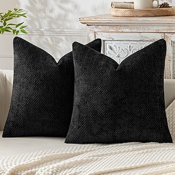 30% off: MIULEE Pack of 2 Couch Throw Pillow Covers 16x16 Inch Black Modern Boho Accent Decorative …