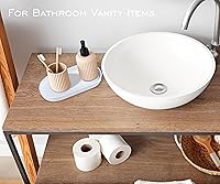 Vista 3 de White Small Tray (10 inch), Oval Tray for Bathtub Bathroom Vanity Items, Countertop Organizer, Coffee Accessory, Soap, Perfume.