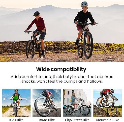 Miniatura 4 de CALPALMY Tubos interiores de bicicleta para niños de 12, 14, 16, 18, 20, 22, 24, 26 y 28 pulgadas (paquete de 2), ancho de 1.751.952.125 con válvula