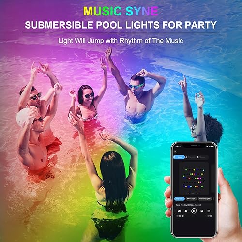 Miniatura 4 de Luces subacuáticas RGB, fuente sumergible LED súper brillante, focos de paisaje de colores, control de aplicación Bluetooth IP68 impermeable para