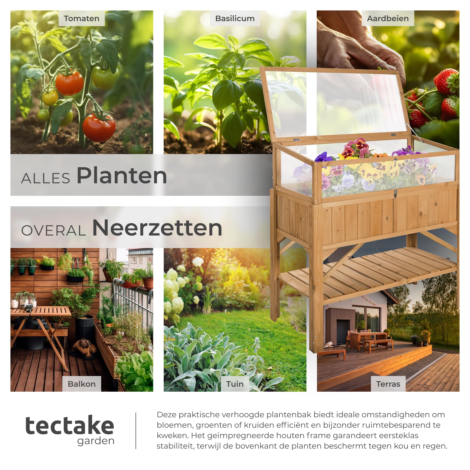Versatile use and placement options for the tectake® Raised Garden Bed
