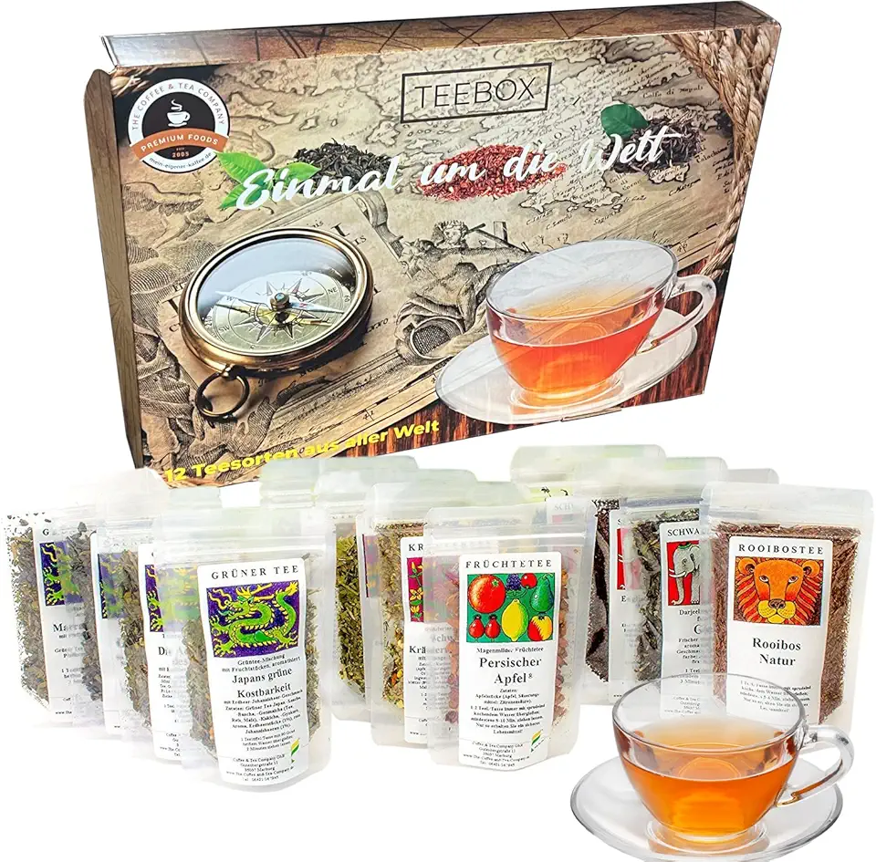 Internationellt teprovningspaket i presentförpackning