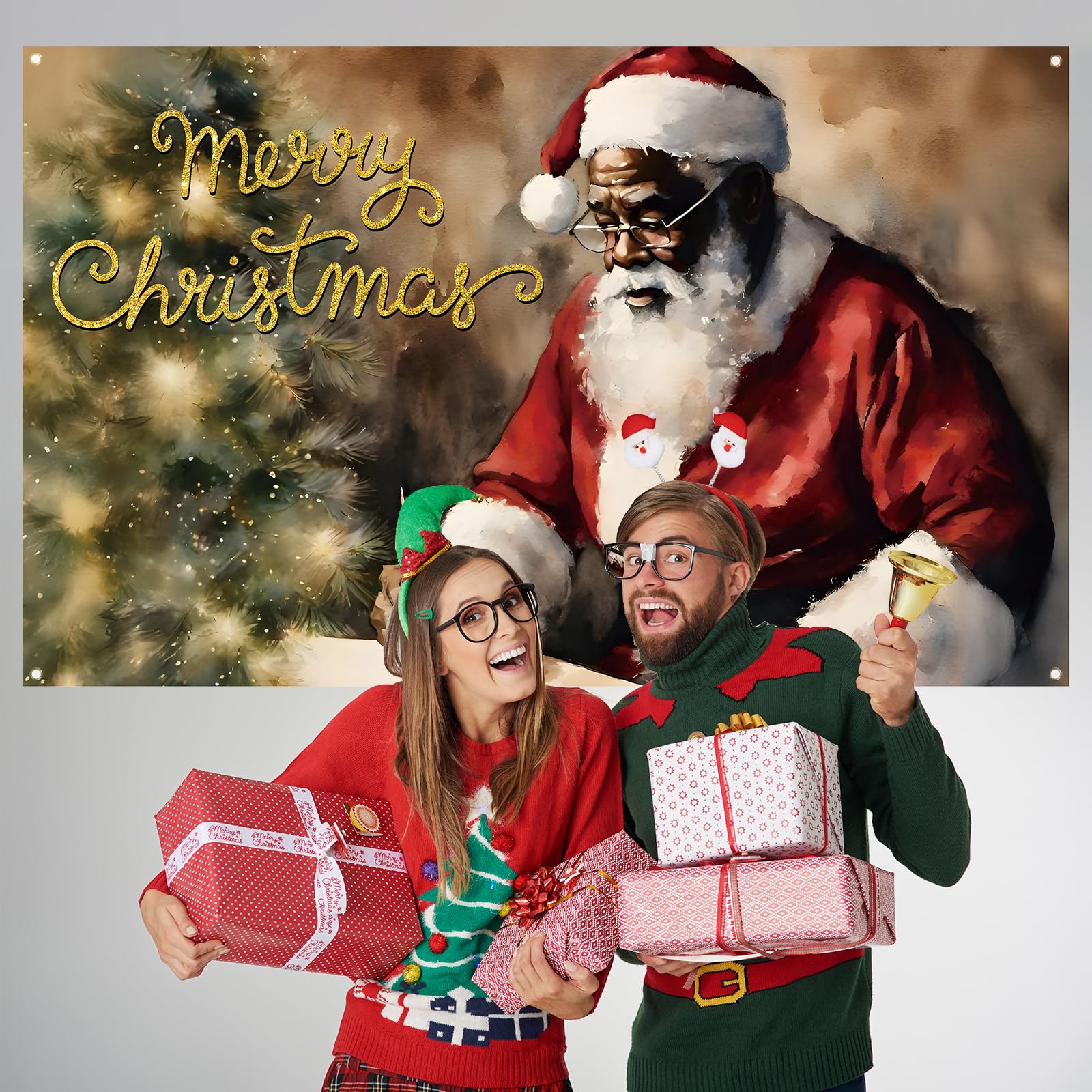 Bannière Toile Fond De Noël 150x180 Cm - Motif Grinch, Décoration Murale, Photo - Vert/Rouge - 9