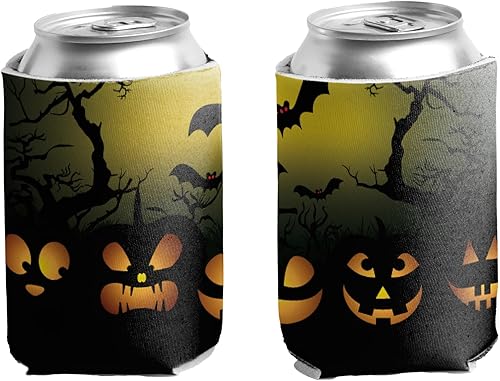 VictoryStore Enfriadores de latas y bebidas - Faroles Jack-O-Lanterns, 2 diseños, juego de 6