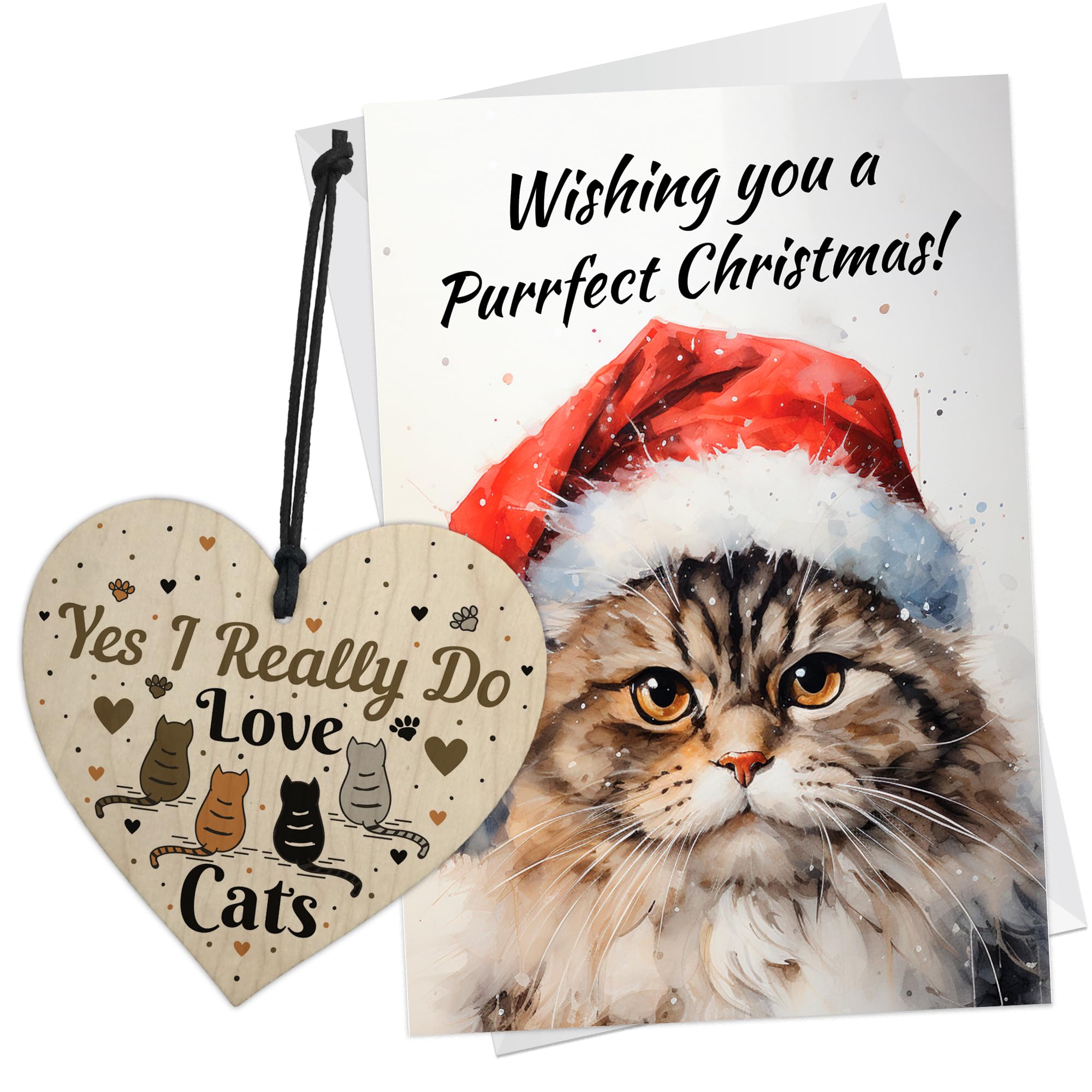 RED OCEAN Christmas Card From The Cat, Funny Christmas Card For Cat Mum or Cat Dad, Funny Christmas Cat Cards For Friends Family Neighbours
