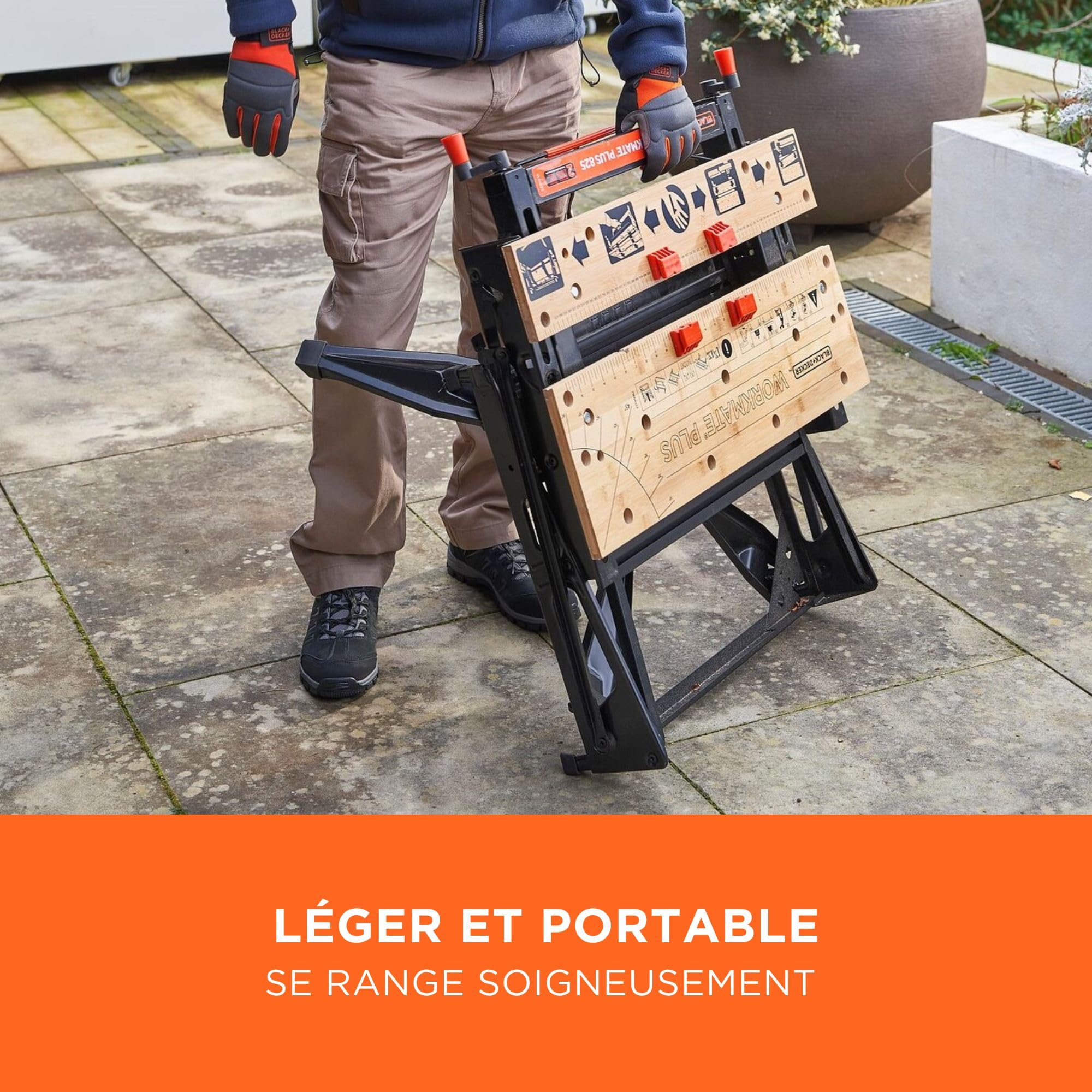 BLACK+DECKER Workmate 825 Établi Deluxe Double Hauteur WM825-XJ