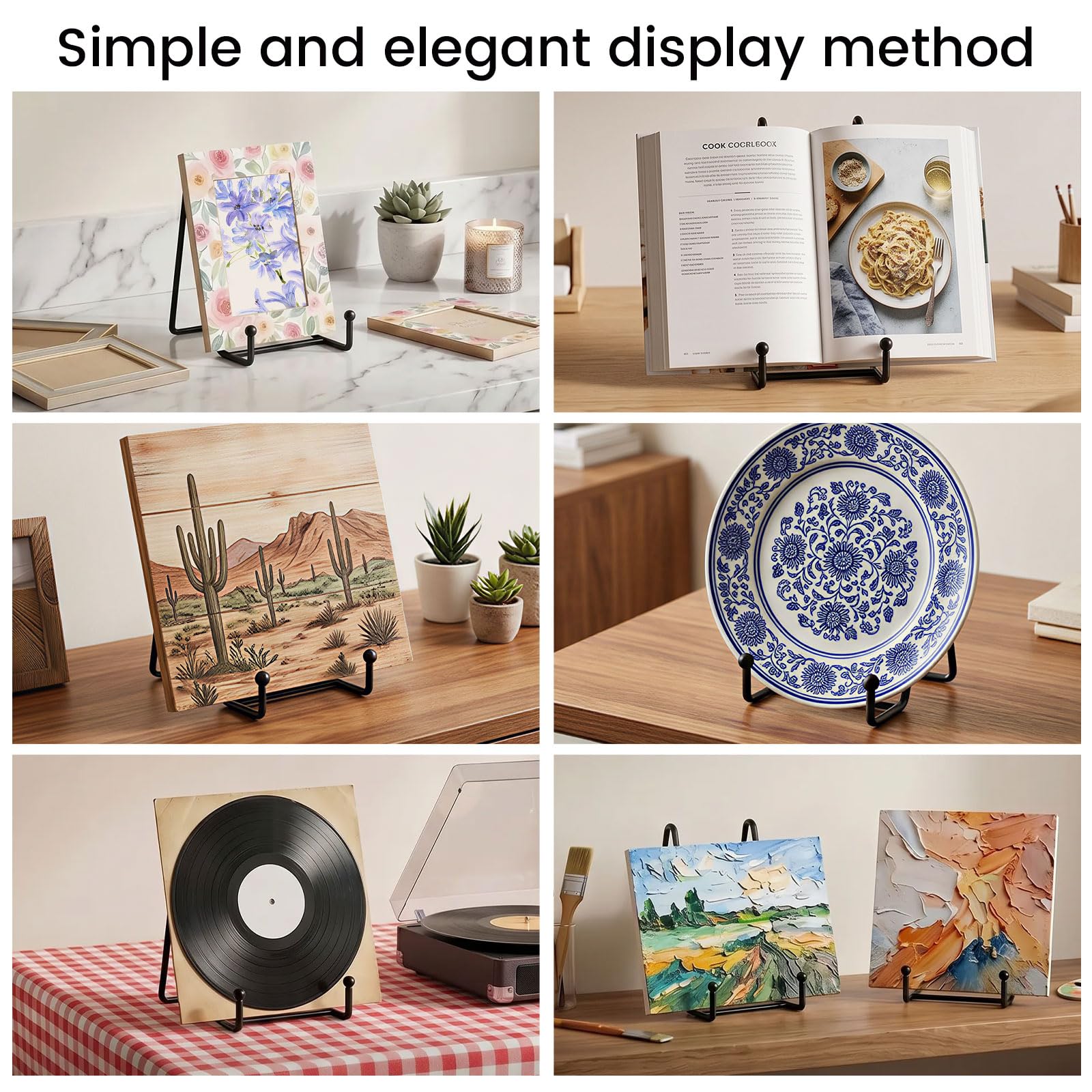 12 Stück 15,2 cm Präsentationsständer Tellerhalter Metallrahmen Display Staffelei für Bild Heimdekoration Stabiler Multifunktionaler Tellerständer Display Ständer Tellerhalter für Foto Dekorative