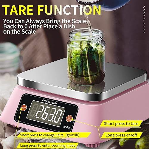 Miniatura 5 de Yoncon KF-H8 - Báscula de cocina digital de gramos y onzas, báscula de alimentos para panaderos, fabricación de velas y jabón, báscula para hornear