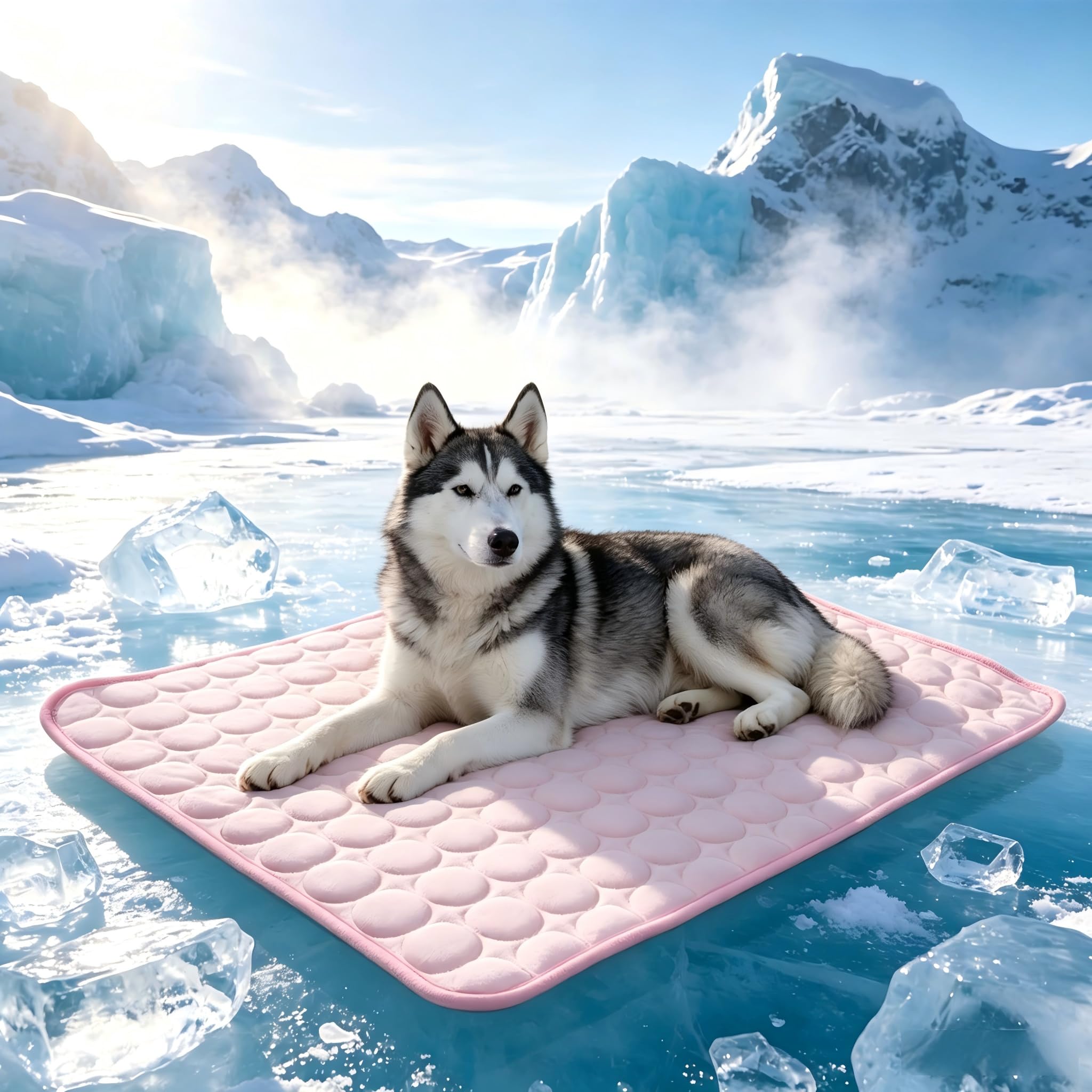 Cooling Mat for Dogs, Pet Cool Bed Mat – Summer Cool Bed, Non‑Slip, Breathable, Washable, Portable for Home, Car & Sofa(Pink, 50 * 40cm)