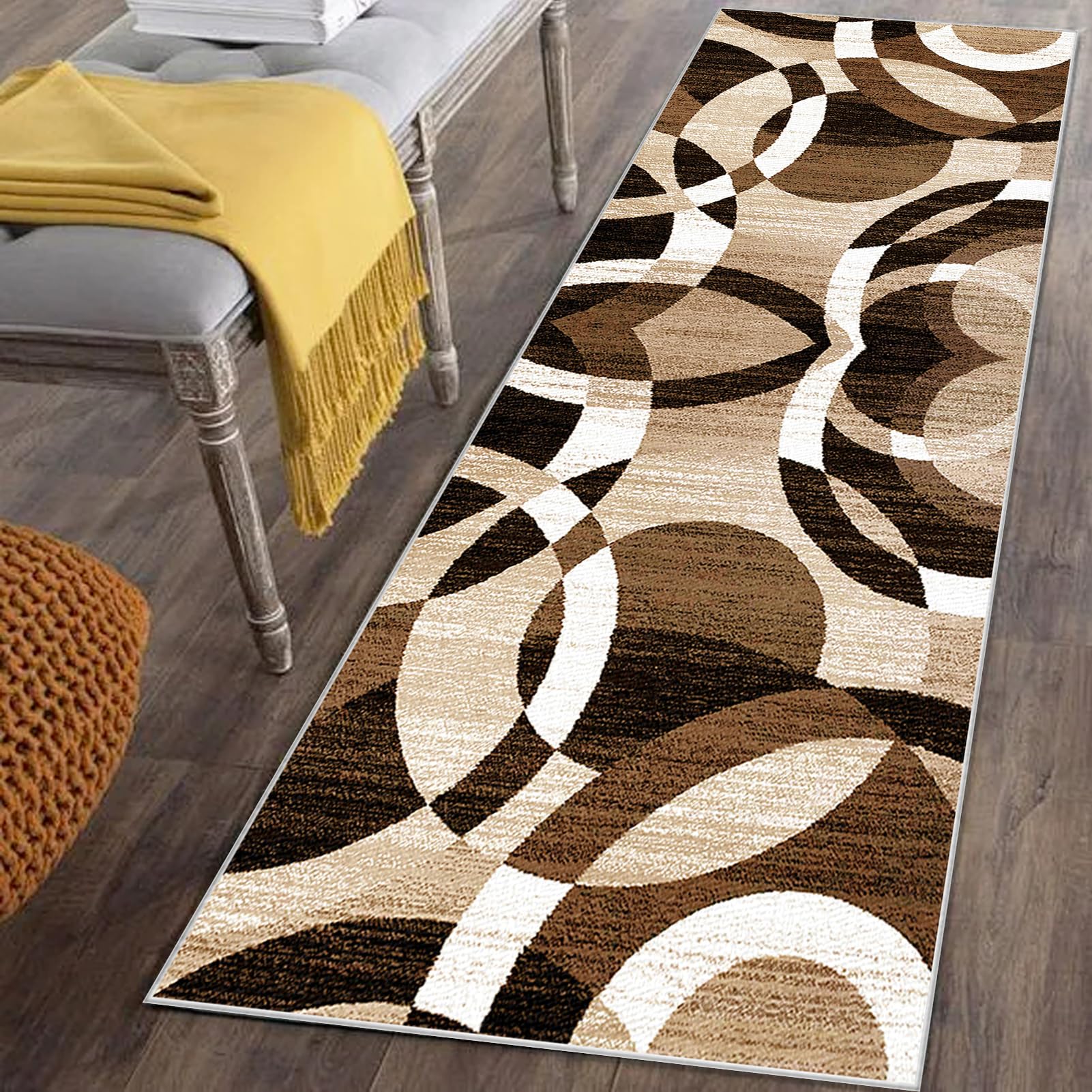Washable Hallway Runner Rug 80 x 350 cm Non-Slip Kitchen Carpet Runners for Hallways Hall Runner Narrow Rug Kitchen Rugs Absorbent Door Mat Entryway Runner Rug Carpet Floor Mat for Hallways Kitchen