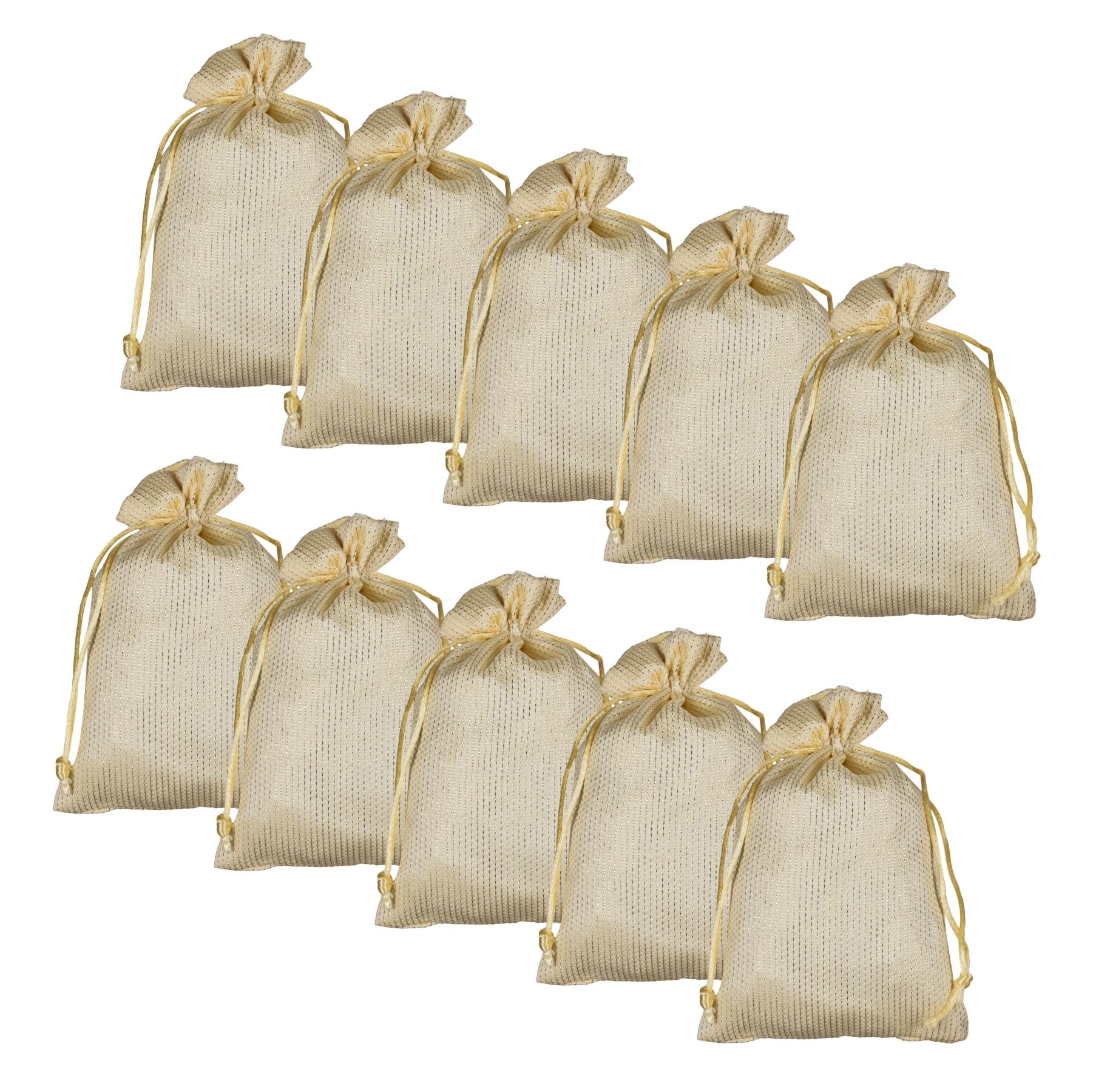 Kuber Industries Potli|Jari Silk Wedding Potli|Drawstring Closure Potli|Wallet Potli|Christmas Gift Potli|Baby Shower Potli|Traditional Shagun Potli|5x7 Inch|Small|Pack of 10|Cream (B0CPFMFNLH) Amazon Price History, Amazon Price Tracker