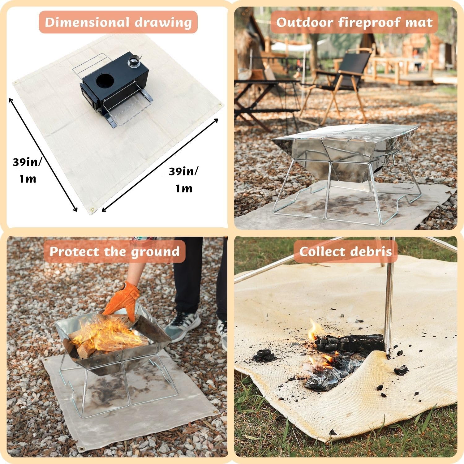 TAISOCA Fire Pit Mat 39