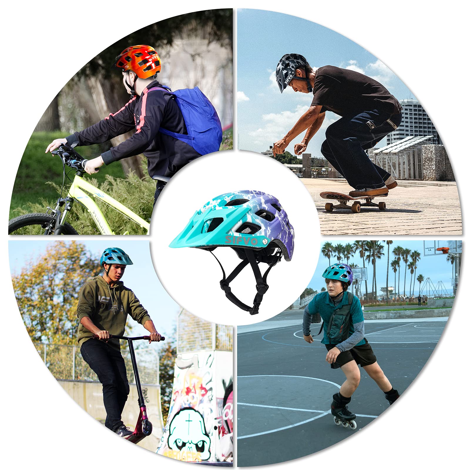 SIFVO Casco Bicicleta Niño 53-57cm, Casco Bici Niño y Niñas Casco Bicicleta Infantiles para Ciclismo Patineta Scooter Casco Niño de 8+ años