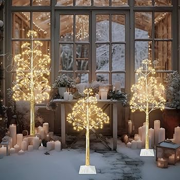Amazon.com: TORONTOKYO Set of 3 Lighted Birch Tree, 3 feet 4