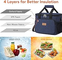 Vista 134 de Lifewit Bolsa de Almuerzo Mediana Aislada Caja de Almuerzo Hielera Suave Bolsa Refrigerante para Adultos Hombres Mujeres, Gris 12 Latas (9L)