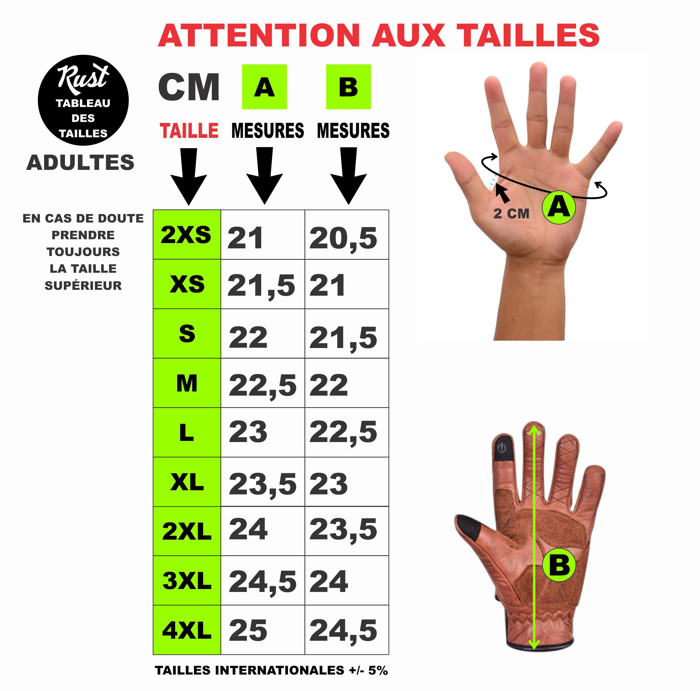 TLA Rust Gants de Moto Vintage en Cuir, Protections des articulations, homologuées CE, 2XS à 4XL pour Hommes et Femmes, pour cafè Racer, Scooter, écrans tactiles, Protection Contre Les Chocs élevés.