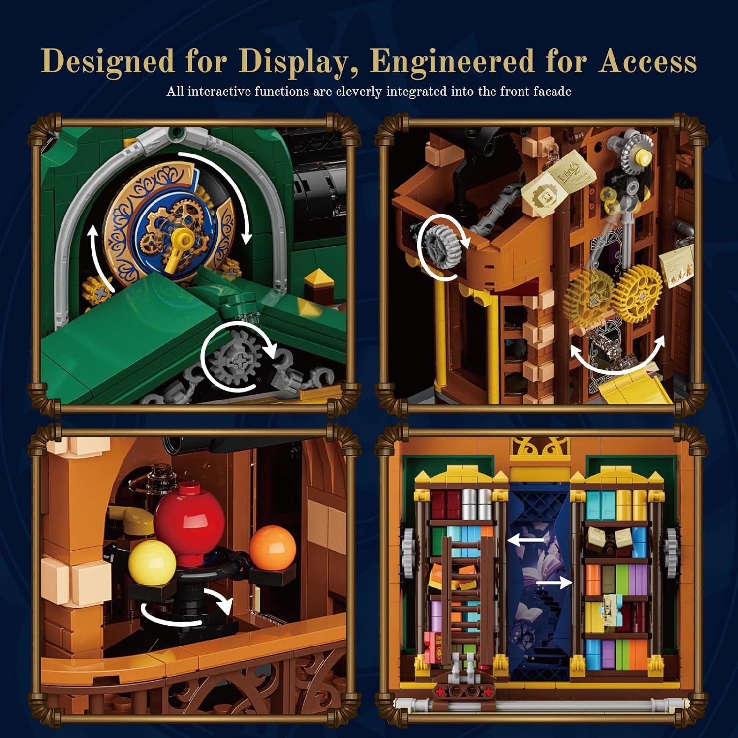 Steampunk Time-Rift Library Lighting Building-Bricks Set, 3187 Pcs Modular Building from Chrono Custodians Collection Display Set for Adults and Steampunk Lovers