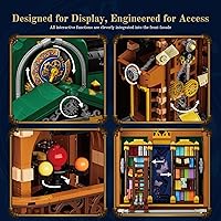 Vista 4 de Steampunk Time-Rift Library Lighting Building-Bricks Set, 3187 Pcs Modular Building from Chrono Custodians Collection Display Set for Adults and