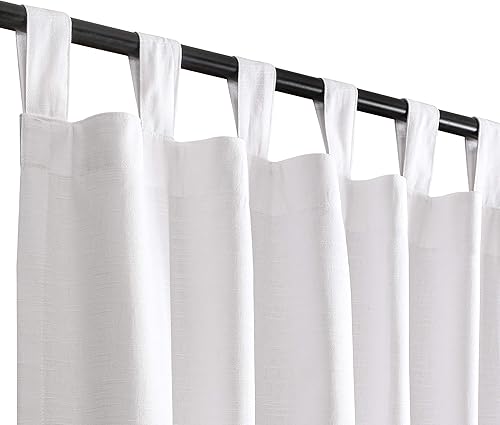 Miniatura 14 de HOMIDATE Paneles de cortina de lino de poliéster y lino con textura natural, 50 x 108 pulgadas, juego de 2 - Cortinas para sala de estar y Tono