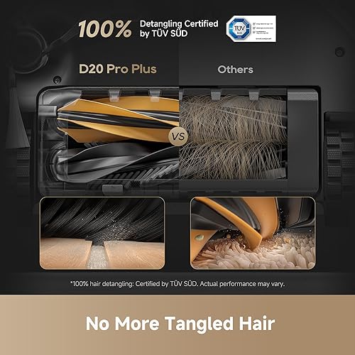 Miniatura 4 de DREAME Aspiradora robot D20 Pro Plus, succión de 13,000 Pa, DuoBrush para pelo de mascotas, limpieza de esquinas, vaciado automático, prevención