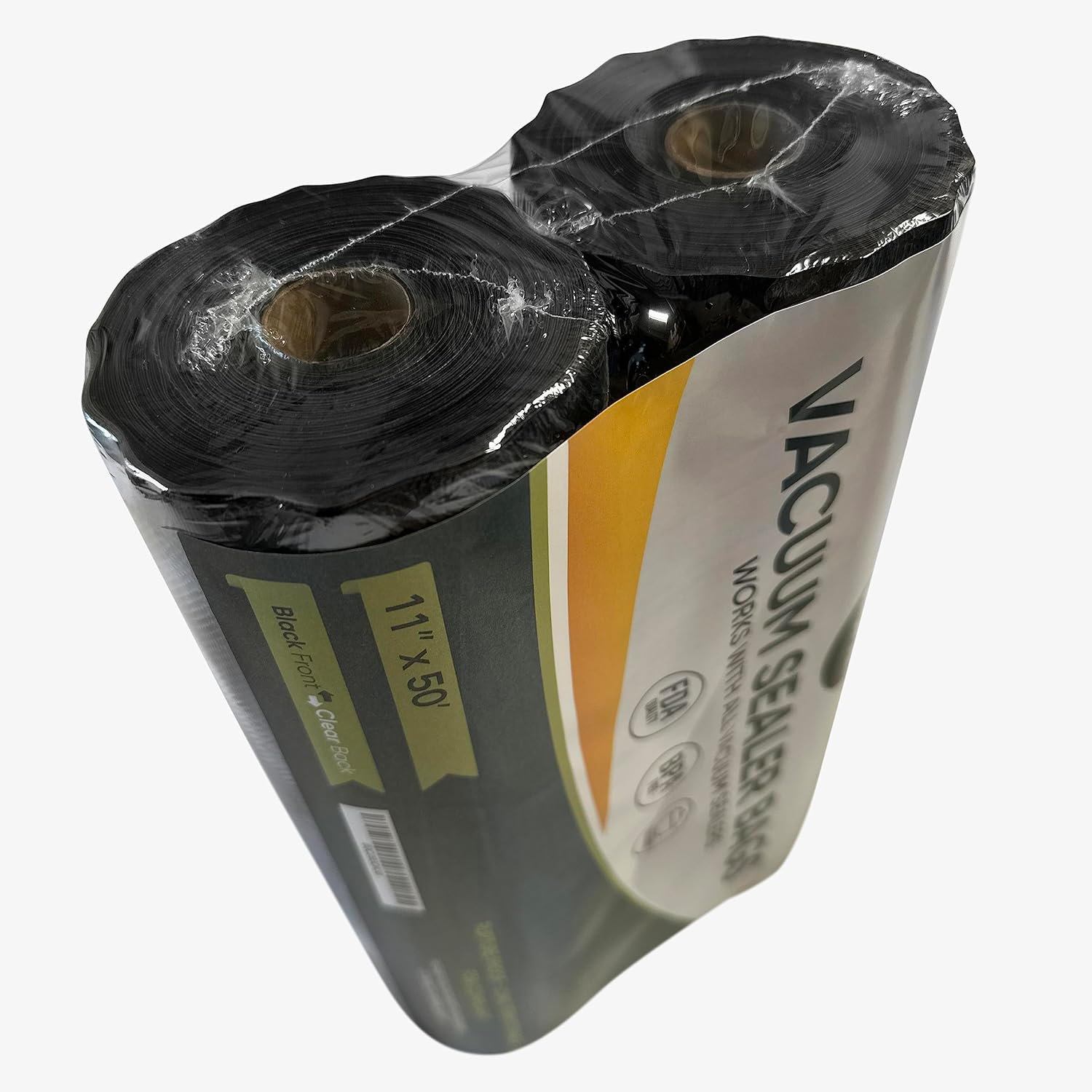 WISPAK Vacuum Sealer Bags food grade BPA free vac seal 2 pack Rolls (11x50 Black