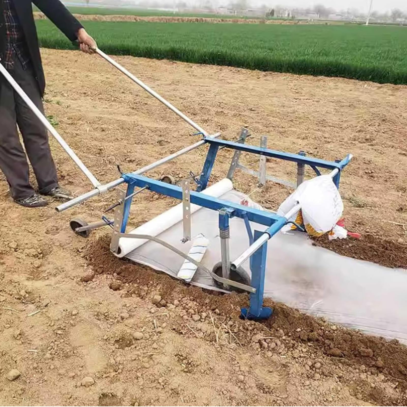 Pacciamatura manuale per pacciamatura agricola, multifunzione, per agricoltori, senza piegatura, perfetta per giardinaggio efficiente (alta cresta, 0,3-1,5 m)
