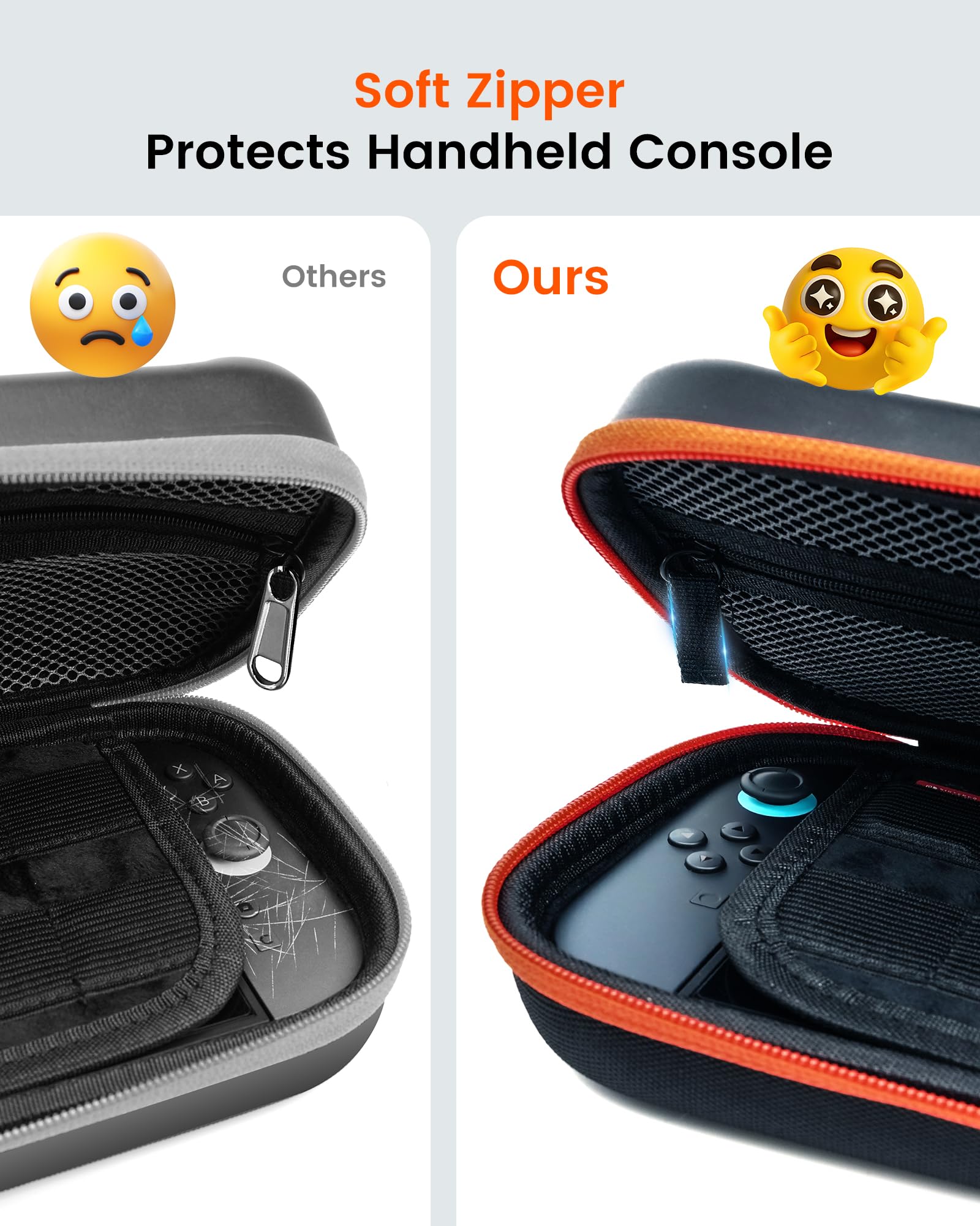 TRANSNOVO Large Capacity Carrying Case Compatible with Nintendo Switch 2 Console & Charger, [Plus Version] Shockproof Waterproof Hard Shell Protective Pouch Portable Travel Case for Accessories, Black — view 6