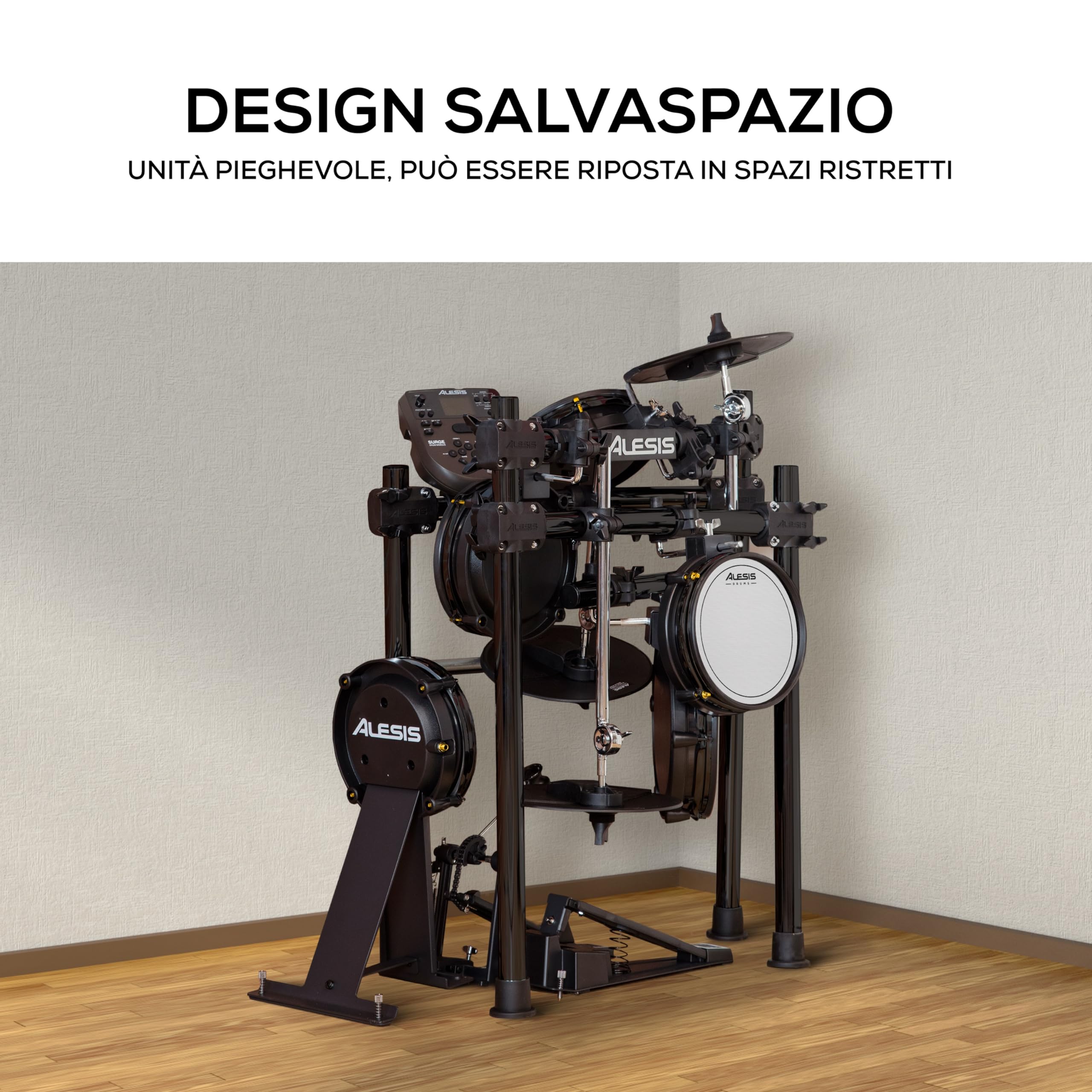 Alesis Surge SE Kit – Batteria Elettronica con Pelli Mesh, Connettività USB MIDI e Modulo con 40 Kit, 385 Suoni e 60 Basi