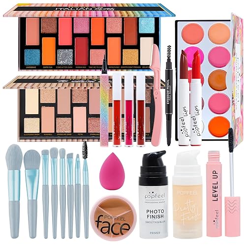 Kit completo de maquillaje para mujer, juego de regalo de maquillaje todo en uno, incluye juego de brochas de maquillaje, paleta de sombras de ojos, disponible en Yaxa Guatemala