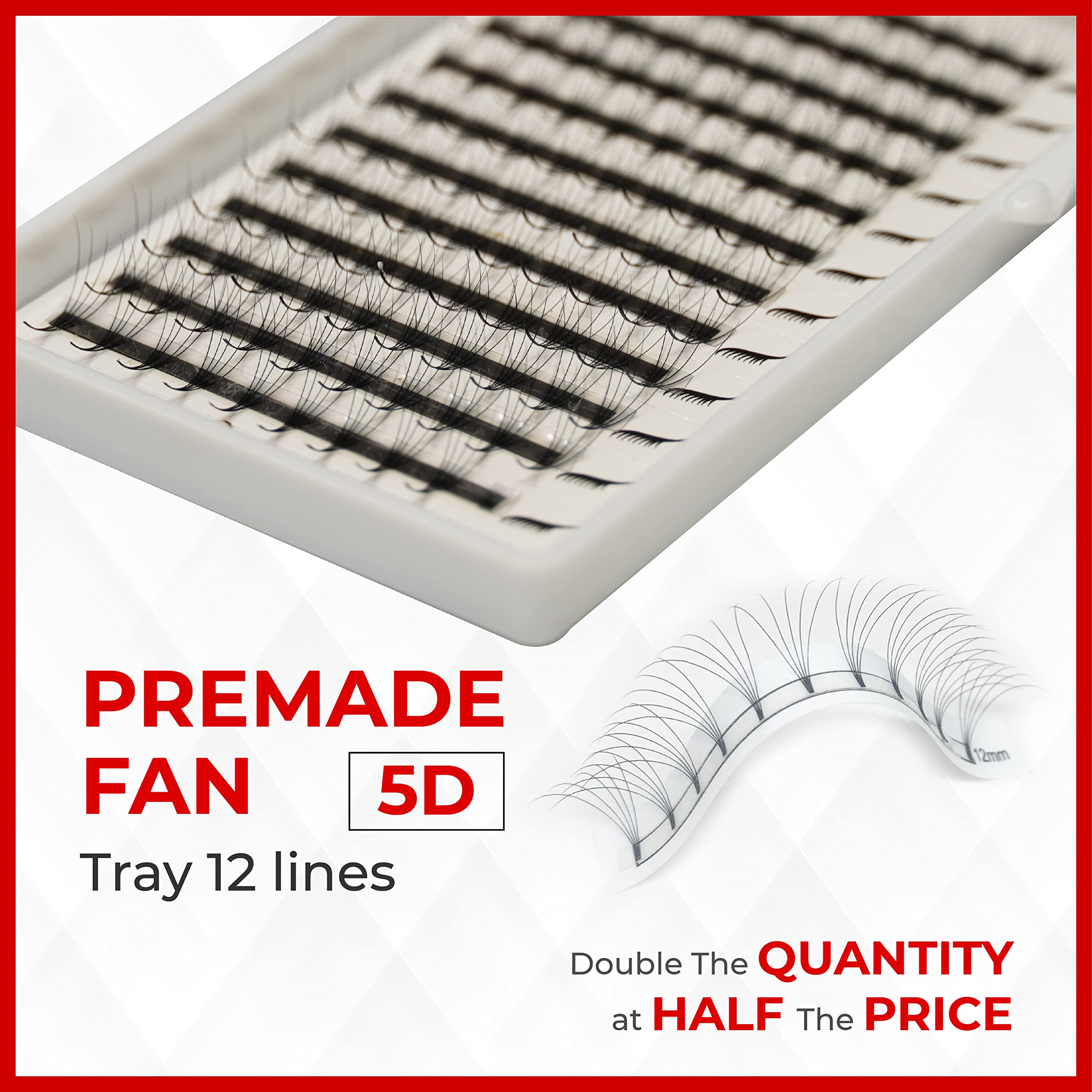 THE LASH SUPPLY 120 Fans, 5D Premade Fan Eyelash Extensions, C/D Curl, Mix Length 9-15mm, 0.07 Thickness, 12 Lines, Volume Lash Extensions, Natural and Long-lasting Curl, Mix Pack