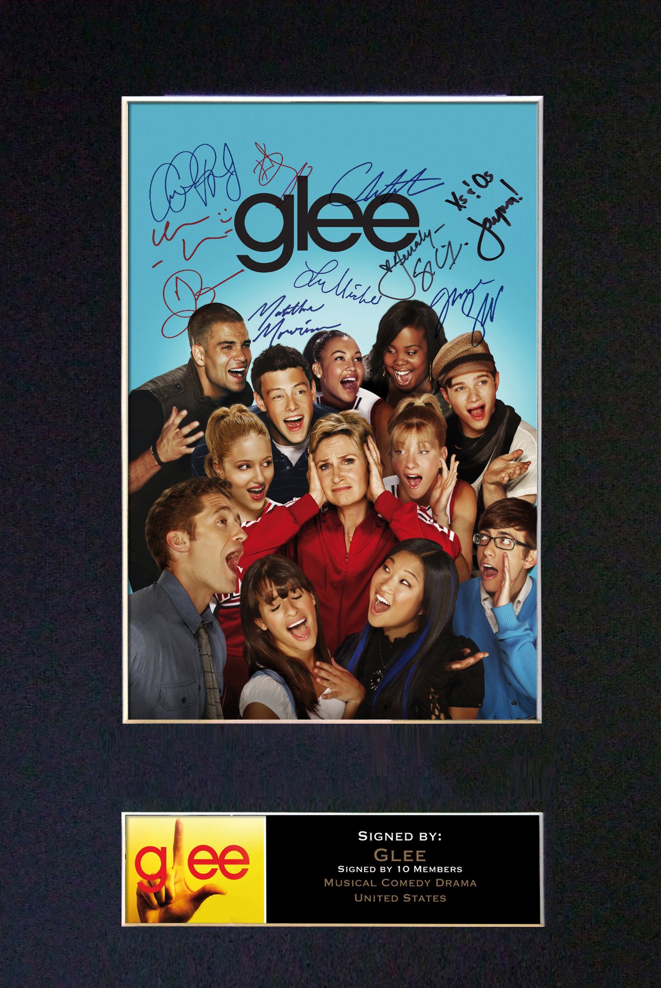 The Autograph Collector Gold,Black Glee Signed Autograph Mounted Photo Reproduction Print A4 Rare (297 X 210Mm) #118 (Mount & Print (Not Framed))