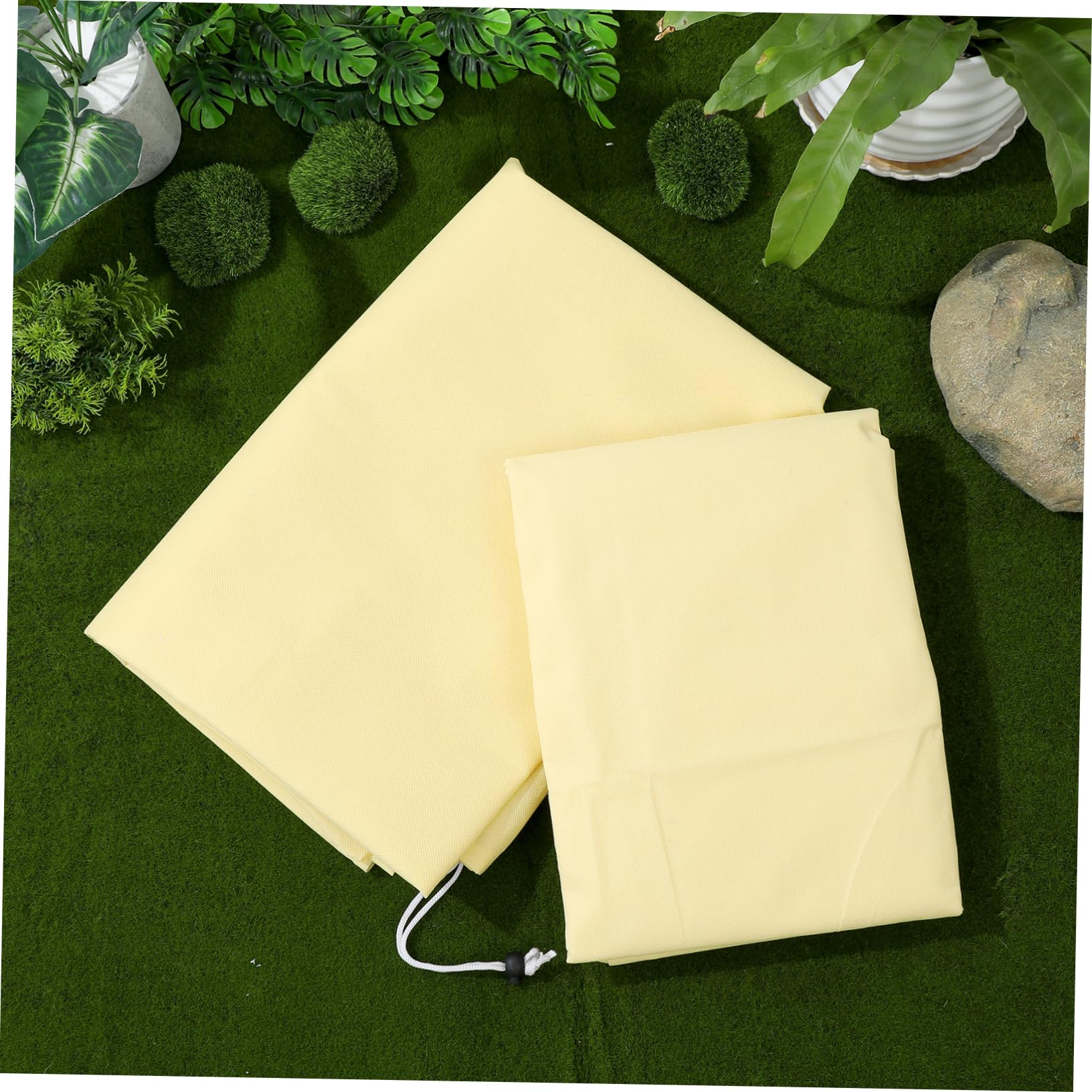 ifundom Funda Antiheladas para Plantas 2 Piezas de Tela No Tejida Beige | Cuerda Integrada, Resistente al Desgarro, Fácil de Colocar y Guardar, para Árboles y Plantas de Exterior