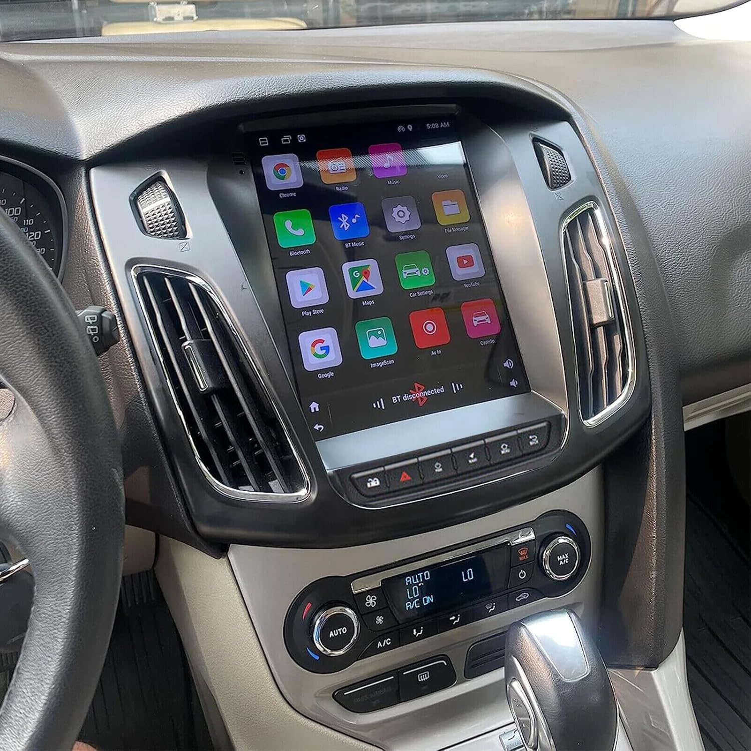 PHEZEN Car Radio Stereo Fit for Ford Focus 2012-2018, 9.7 inch Touchscreen Car Radio with Carplay Android Auto in-Dash Head Unit GPS Navigation Mirror Link HD Camera - 2+32G