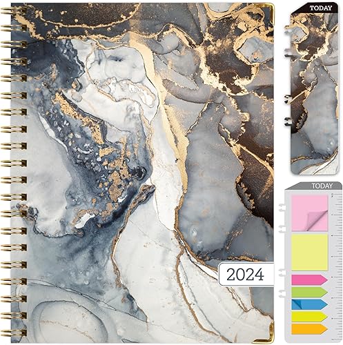 Agenda 2024 de tapa dura: (noviembre de 2023 a diciembre de 2024) Agenda diaria, semanal, mensual y anual de 8.5 x 11 pulgadas. Marcador, carpeta de