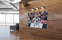 Vista 18 de SpiritualHands Póster de Lionel Messi, lienzo artístico de pared de Messi Argentina, carteles de fútbol de Leo Messi para dormitorio de niños