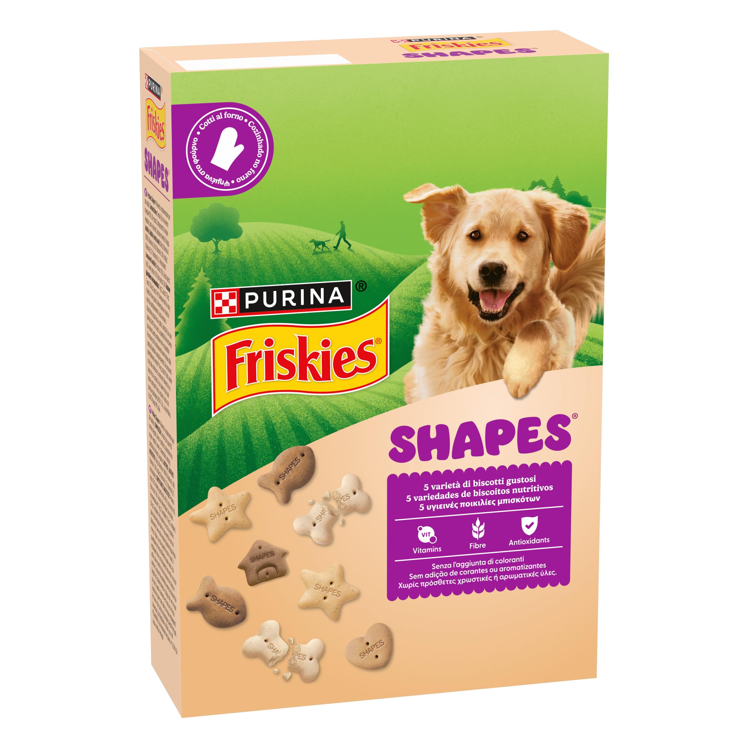 Purina Friskies Shapes - Galletas para Perro con vitaminas añadidas, 8 Paquetes de 400 g
