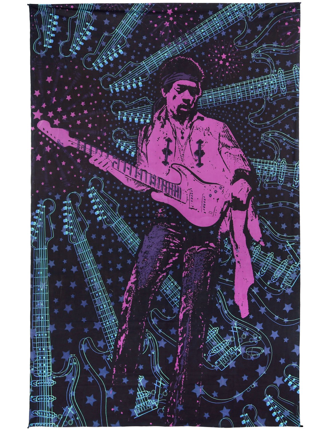 Sunshine Joy 3D Jimi Hendrix Tapestry Purple Haze Wall Art Festival Sheet Huge 60x90 Inches - Amazing 3D Effects