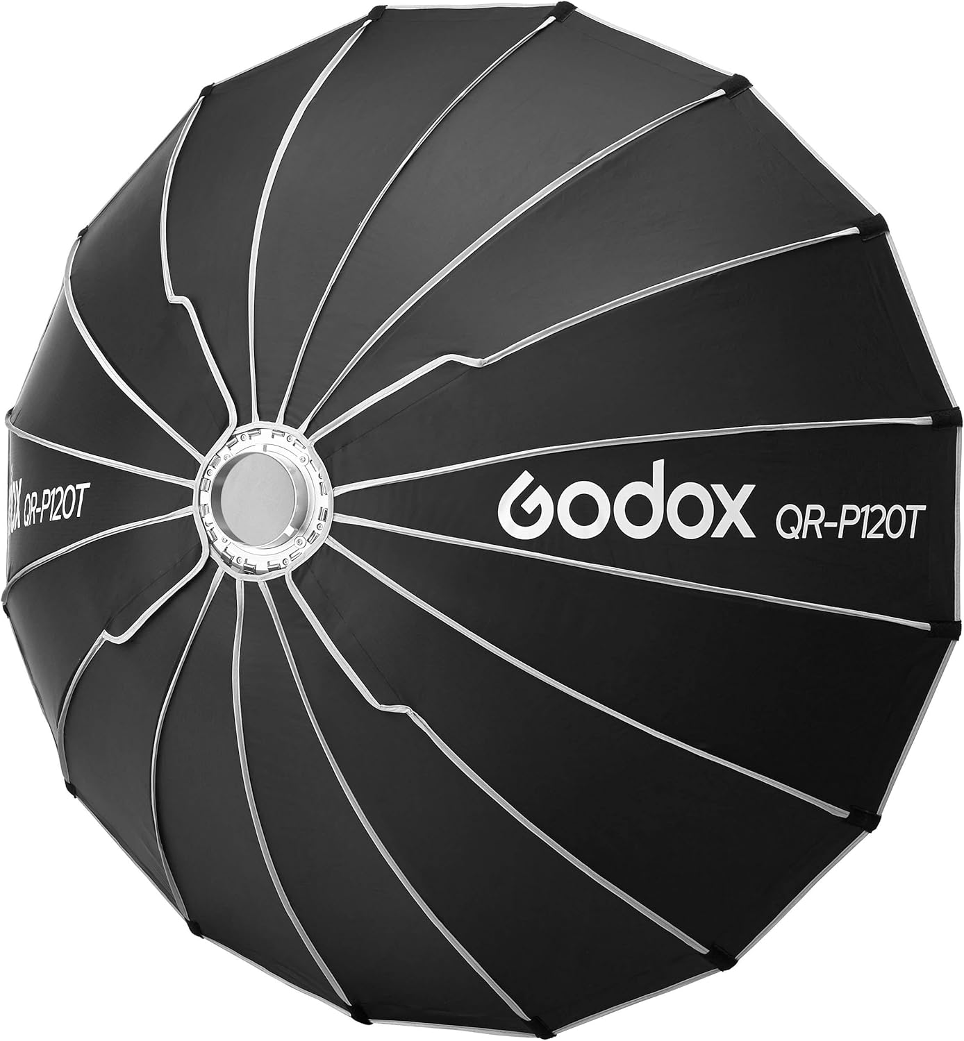 Godox 47.2" Quick Release Parabolic Softbox, Bowens Mount, Silver Interior, Inner & Outer Diffusers, Directional Soft Light Modifier for Portrait, Video & Studio Lighting (QRP120T)