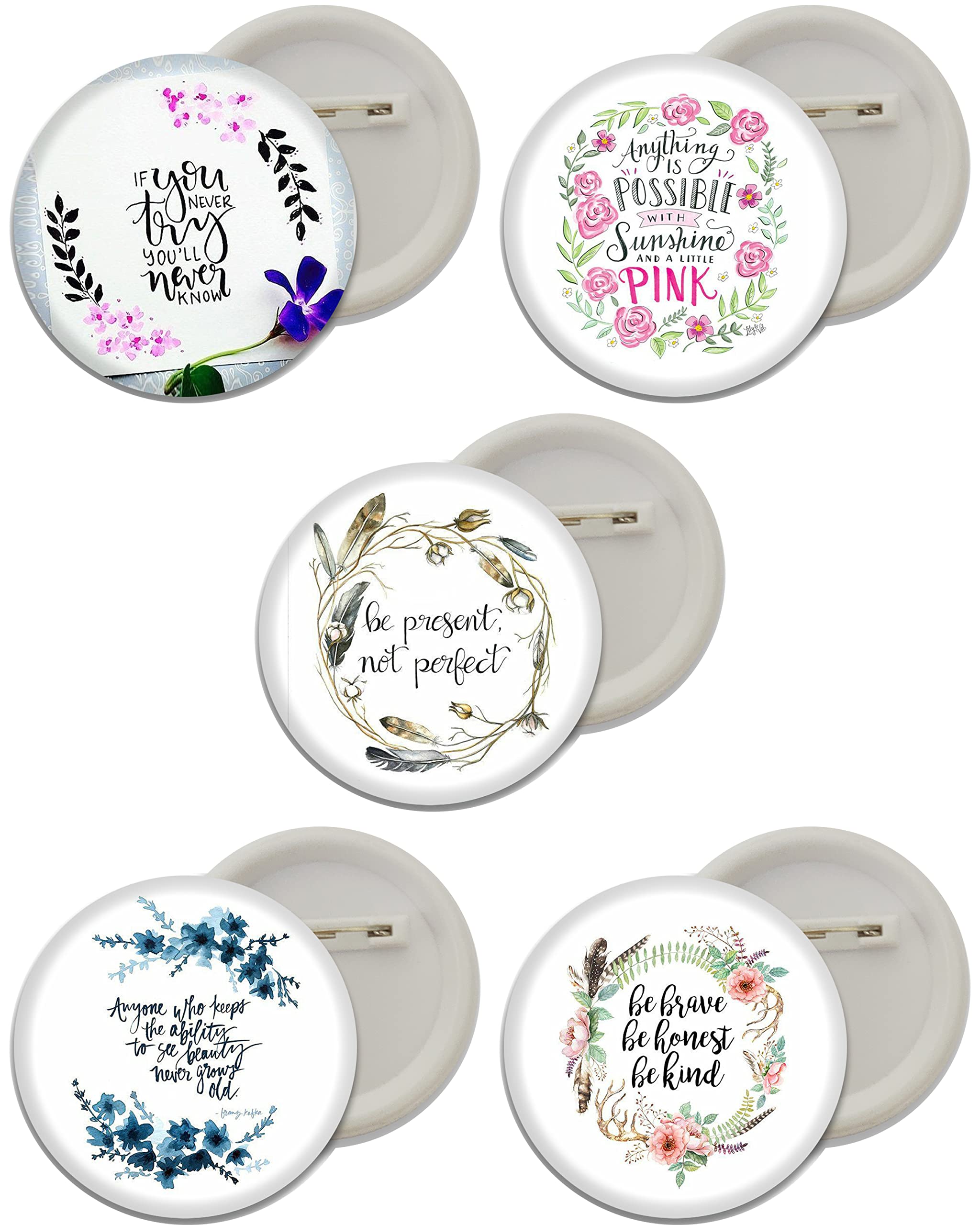 D2C Inspirational Quotes | Motivational Quotes | Positive Quotes | Button pin Badges N-17 58mm