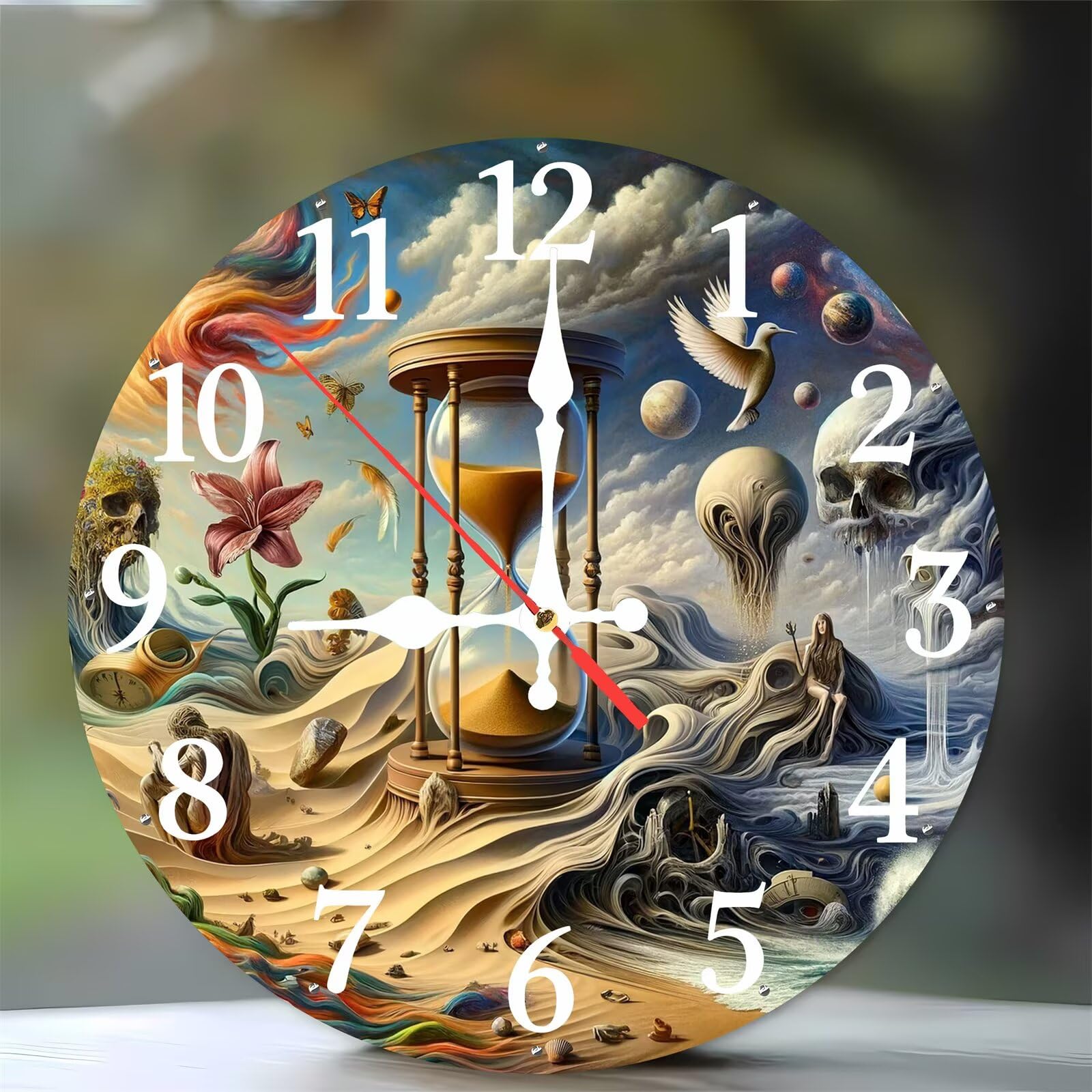 Horloge murale silencieuse sans tic-tac en bois de 35 cm pour retrouver le sommeil