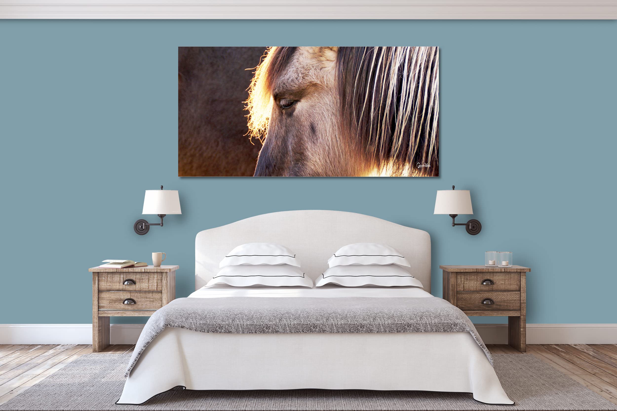 Glücksvilla - Wildpferd 1 (Acrylglas-Bild 5 mm, 120 x 60 cm) | div. Maße - aus DE - Kunstdruck Deko Wandbild quer - Pferd Pony Bauernhof Natur Tier