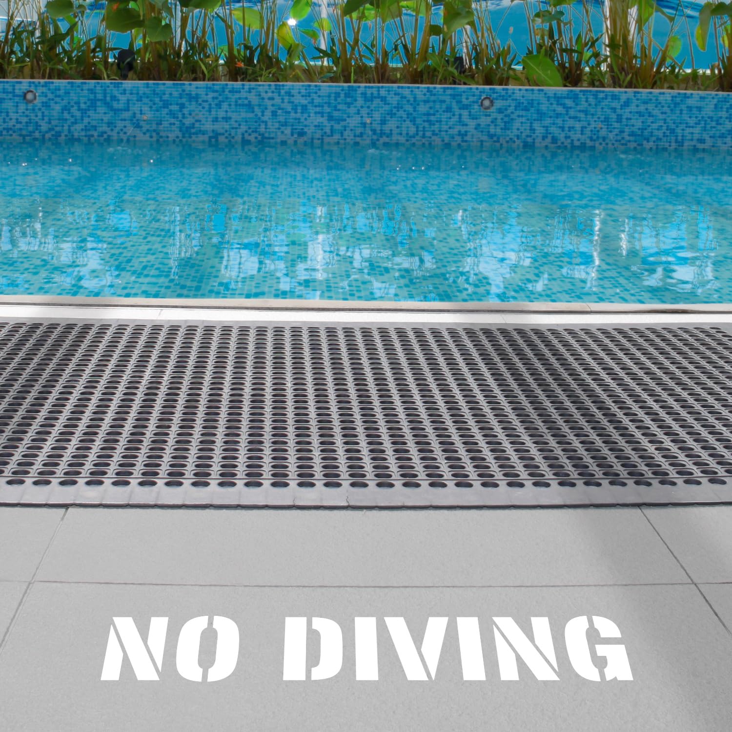 SmartSign “No Diving” Stencil for Pools, 4 inch Tall Letters, Reusable, 63 mil Durable ABS Plastic, Burr-Free Edges, Easy To Clean