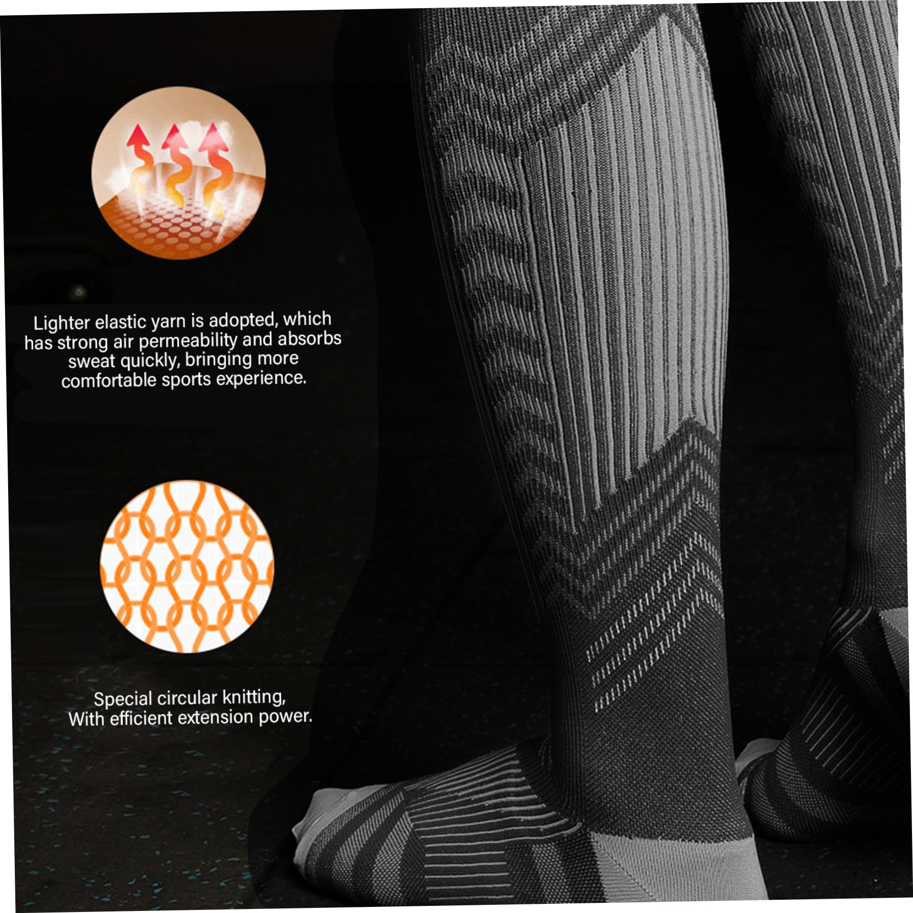 Calcetines de compresión 3 pares de calcetines de compresión atléticos suaves y transpirables para hombres y mujeres que absorben la humedad hasta la rodilla para correr, hacer deporte viajar.